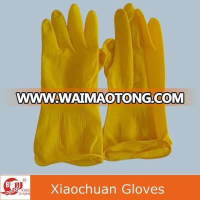 Household Cleaning Latex Gloves Yellow Color